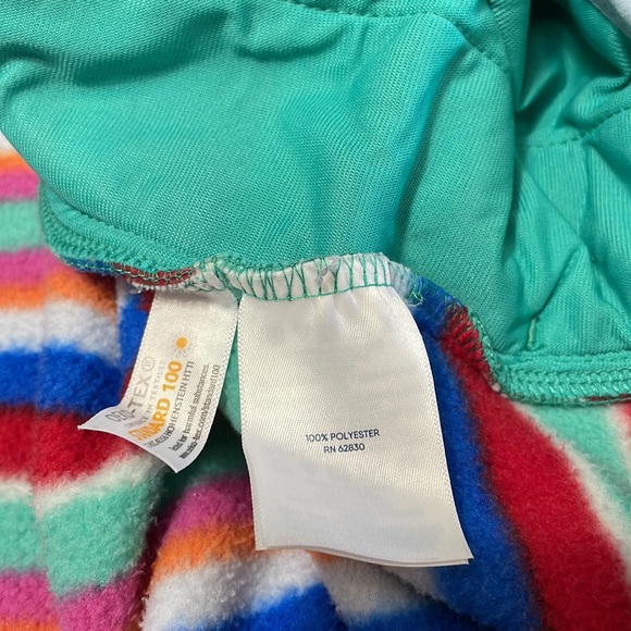 Lands' End Heritage Fleece T-Snap Stripes Pullover Jacket Size L/P 14-16 Pockets - Picture 11 of 13